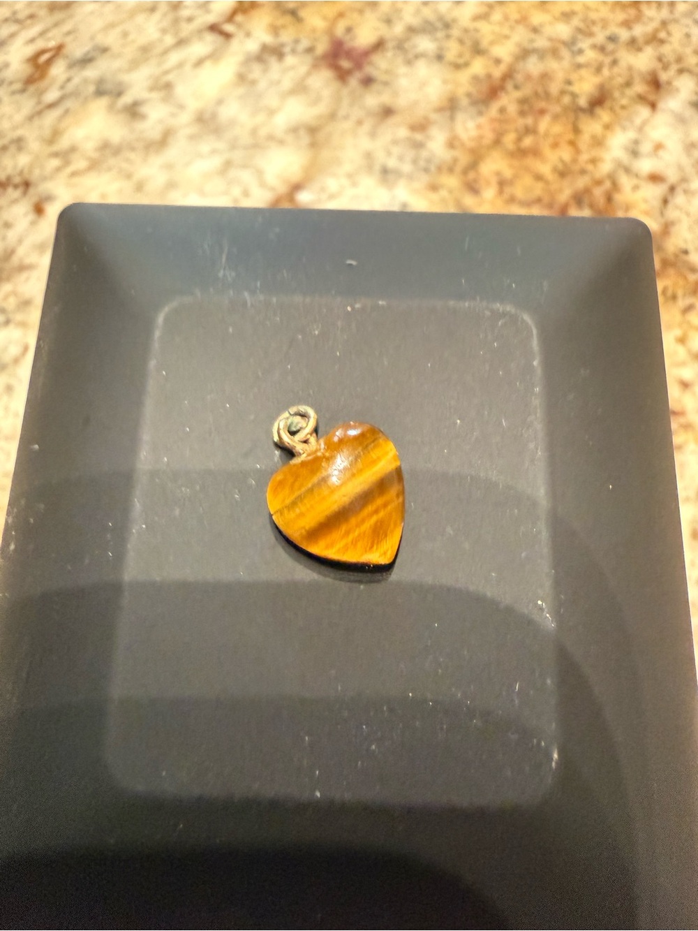 Heart-Shaped Tiger's Eye Pendant - Brown no chain included.